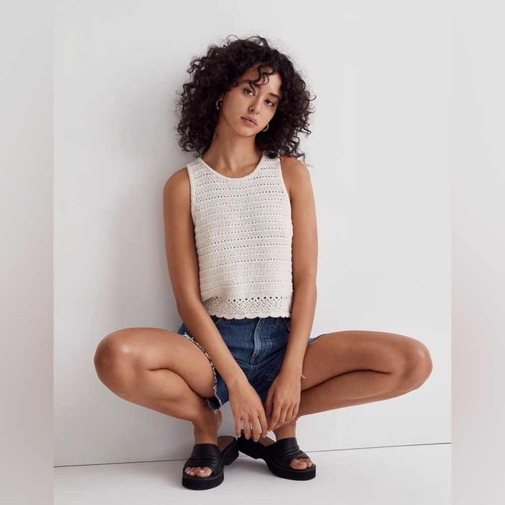 Madewell Kellen Crocheted Sweater Tank Medium - NWT